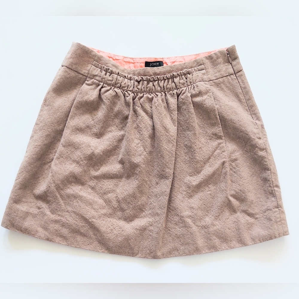 J. Crew Wool Blend Camel Brown Skirt Womens Size 4 Lined